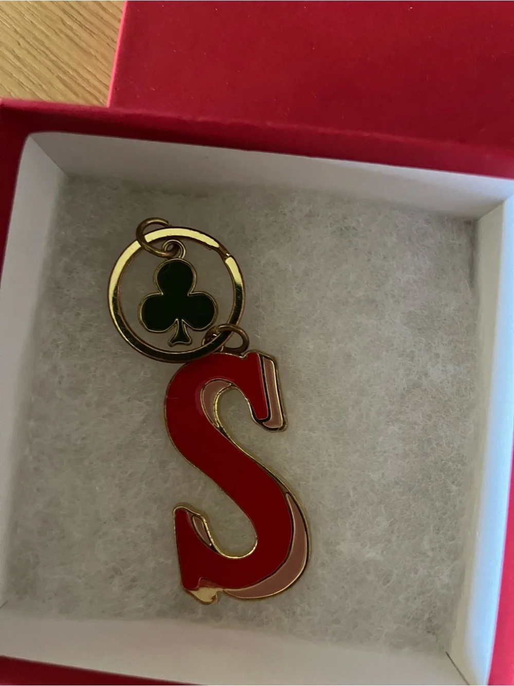 Sezane Red Letter S Keychain Charm
